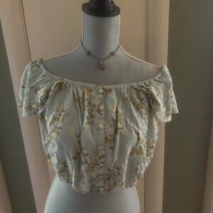 Cute green floral off the
